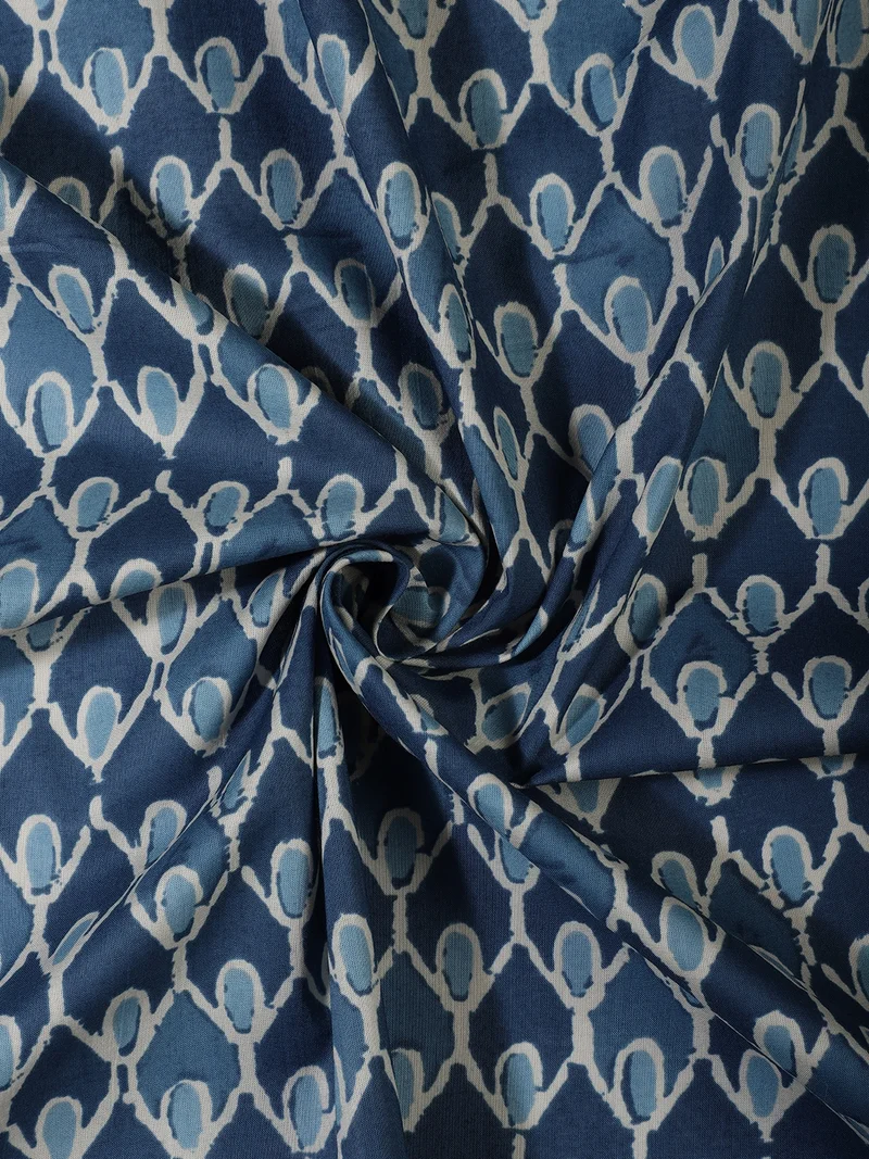 أيه كيه إس Hand-Printed Indigo Fabric for Crafts