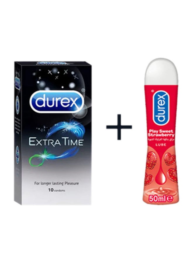Extra Time 10 Pack and Durex Sweet Strawberry Lube 50ml