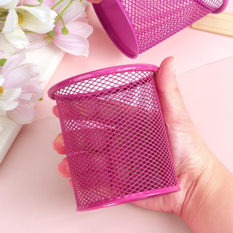 Tamaki Pen Holder Cup for Desk, Wire Mesh Pencil Cup Holder for Desk Office Pen Organizer (Pink) - Image 5