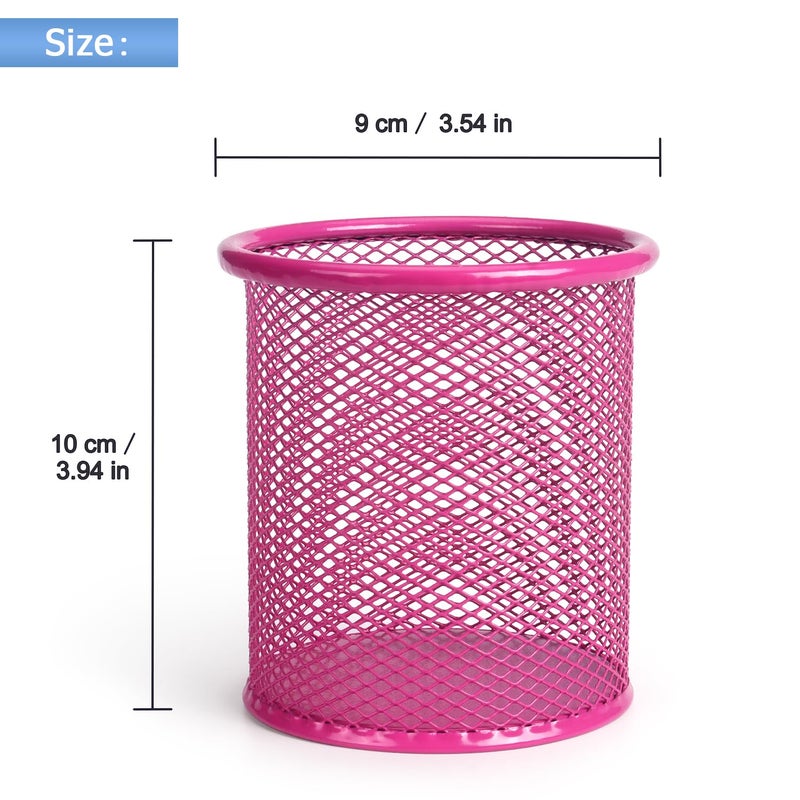Tamaki Pen Holder Cup for Desk, Wire Mesh Pencil Cup Holder for Desk Office Pen Organizer (Pink) - Image 2
