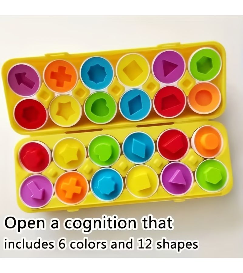 Shape Pair Eggs Colorful Matching Game Early Learning Toy for Kids - Image 2