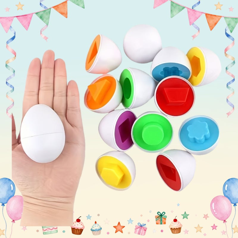 Shape Pair Eggs Colorful Matching Game Early Learning Toy for Kids - Image 1