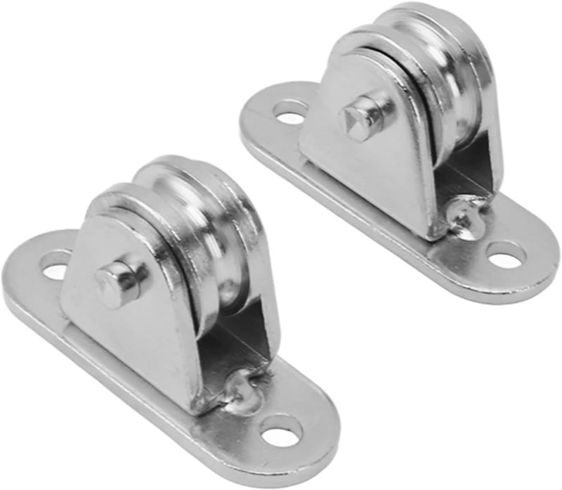 Small Pulley Block, Stainless Steel Fixed Pulley, Silent Roller Wheel for DIY Equipment, Wall Mounted Pulley with Screws and Expansion Tubes, Heavy Duty Pulley Block for Wire (2pcs) - Image 2