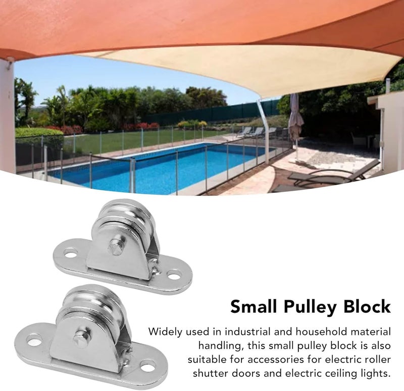 Small Pulley Block, Stainless Steel Fixed Pulley, Silent Roller Wheel for DIY Equipment, Wall Mounted Pulley with Screws and Expansion Tubes, Heavy Duty Pulley Block for Wire (2pcs) - Image 5