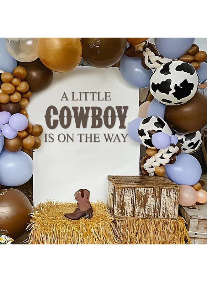 SANDOO A Little Cowboy Is On The Way Baby Shower Decal Peel and Stick - Cowboy Baby Shower Decorations,Country Western Cowboy Party Decorations for Backdrop,It Is A Boy Gender Reveal Sticker for Baby Boy - Image 1