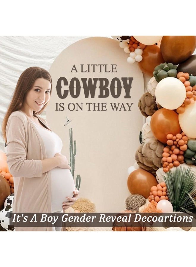 SANDOO A Little Cowboy Is On The Way Baby Shower Decal Peel and Stick - Cowboy Baby Shower Decorations,Country Western Cowboy Party Decorations for Backdrop,It Is A Boy Gender Reveal Sticker for Baby Boy - Image 4