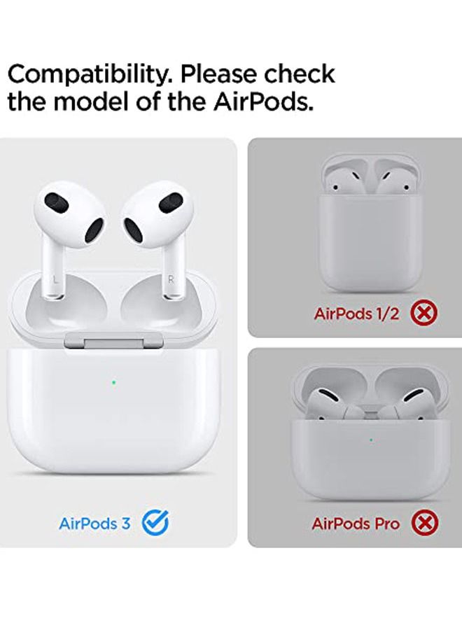 Spigen Ultra Hybrid for Airpods 3rd Generation with Keychain Case Cover 2021 Jet White - Image 2