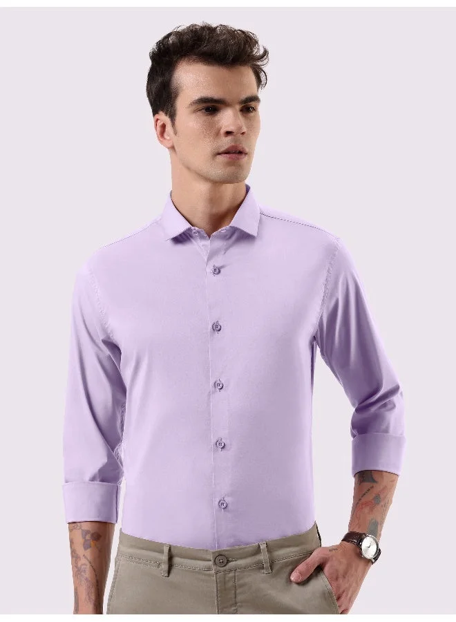 Beyoung BEYOUNG Lilac Plain Cotton Shirts