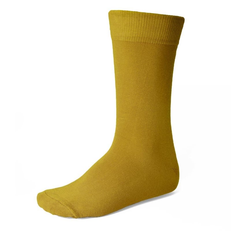 tiemart Men's Socks, One Pair (Gold Solid)