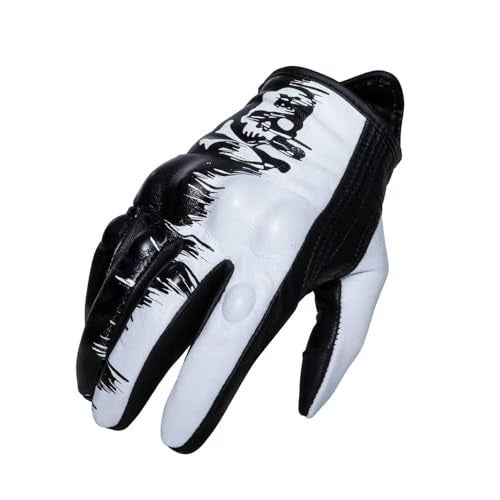 Keebik Goatskin Leather Motorcycle Motorbike Powersports Racing Gloves Reflective Skull Touchscreen for Men and Women Model HEE8 XXLarge - Image 3