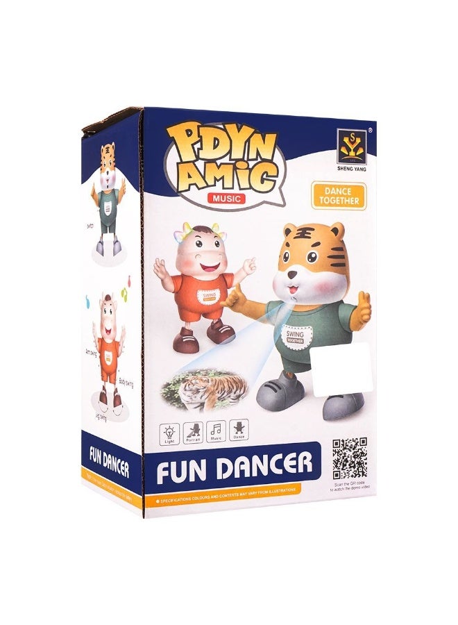 Dynamic Music Battery Operated Dancing Tiger Toy with LED Lights & Music, Interactive Fun for Kids - Image 1