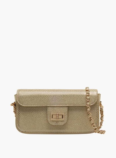 Flora Bella By Shoexpress Textured Crossbody Bag with Chain Strap
