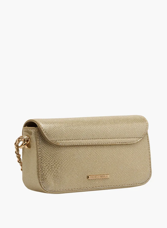 Flora Bella By Shoexpress Textured Crossbody Bag with Chain Strap