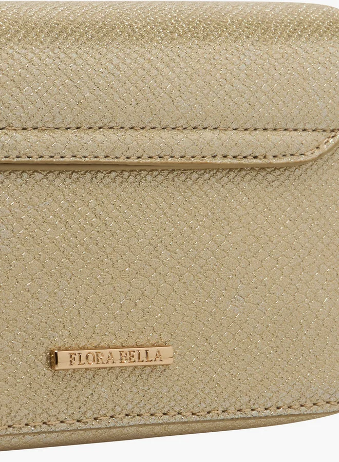 Flora Bella By Shoexpress Textured Crossbody Bag with Chain Strap