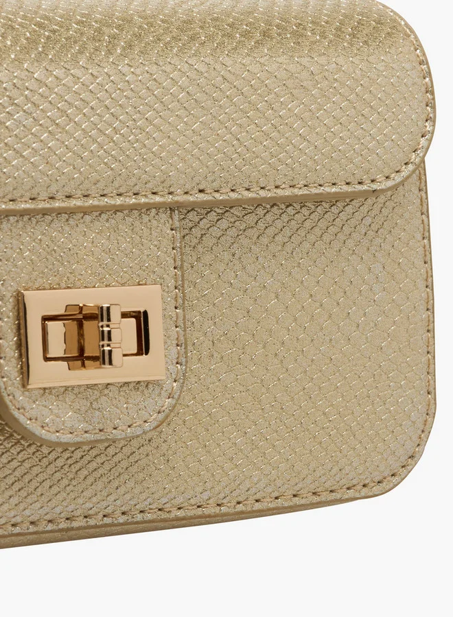 Flora Bella By Shoexpress Textured Crossbody Bag with Chain Strap