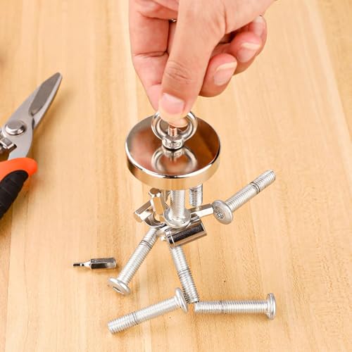 A.Leaf ALEAF 1 Piece of 32mm Super Strong Neodymium Fishing Magnets, 20-32 Kgs Vertical Pulling Force Rare Earth Magnet with Hole Eyebolt Diameter for Retrieving in River and Magnetic Fishing - Image 4