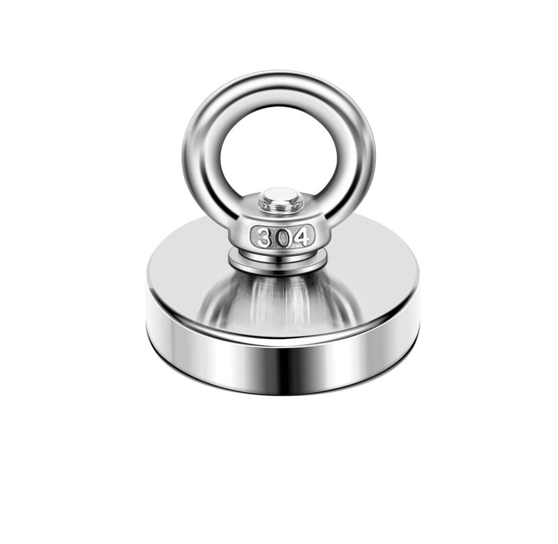A.Leaf ALEAF 1 Piece of 32mm Super Strong Neodymium Fishing Magnets, 20-32 Kgs Vertical Pulling Force Rare Earth Magnet with Hole Eyebolt Diameter for Retrieving in River and Magnetic Fishing - Image 1
