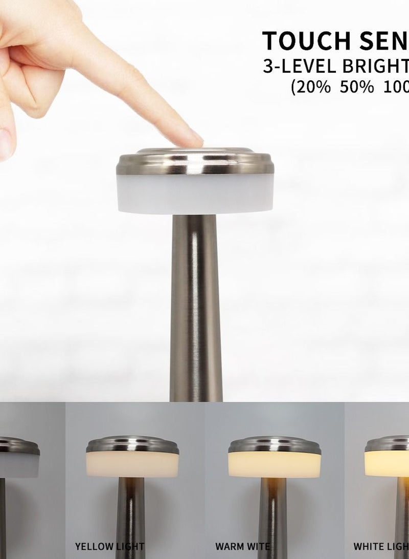 PADOM مصباح طاولة LED بادوم بار للإضاءة في غرفة النوم بدون سلك قابل للشحن لمصباح المكتب للمطعم وغرفة المعيشة ومقهى مصابيح الطاولة ضوء الليل - Image 3