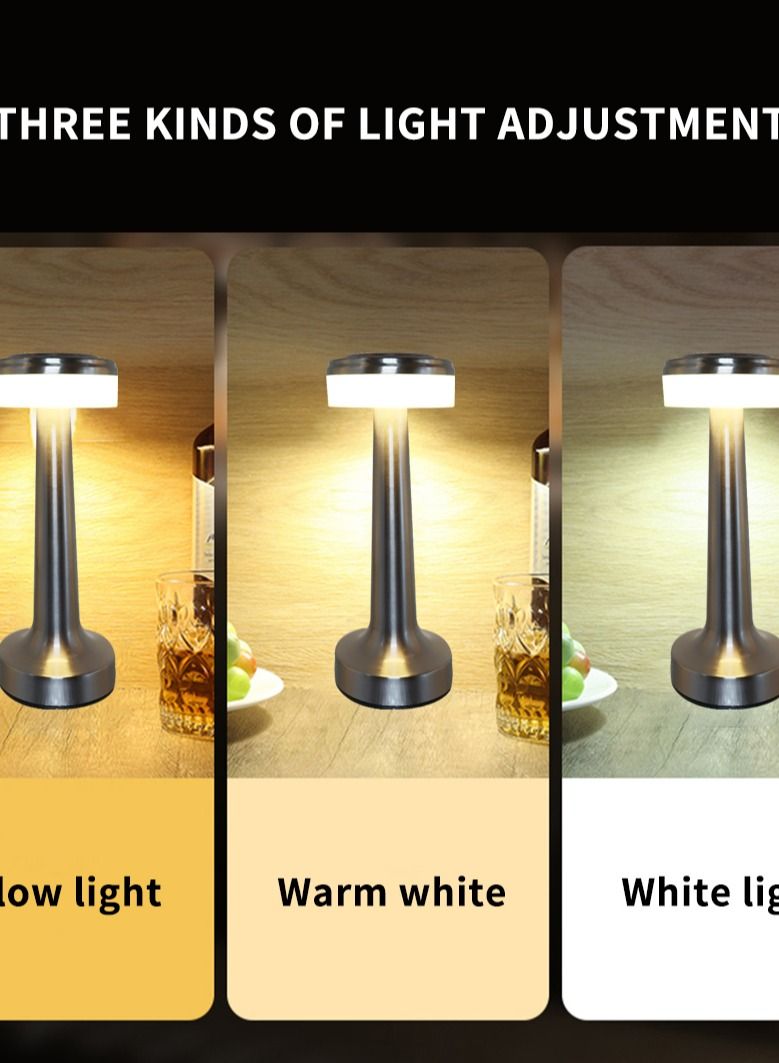 PADOM مصباح طاولة LED بادوم بار للإضاءة في غرفة النوم بدون سلك قابل للشحن لمصباح المكتب للمطعم وغرفة المعيشة ومقهى مصابيح الطاولة ضوء الليل - Image 4