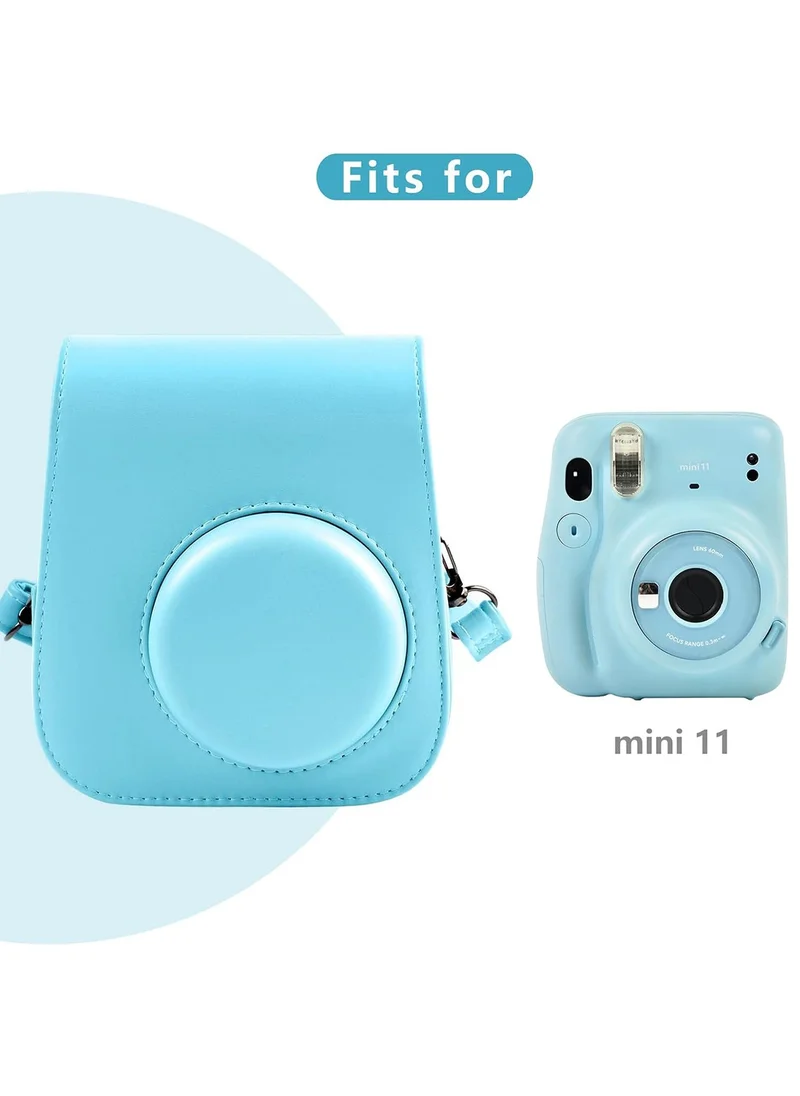 Sharpdo Portable Instant Camera Case, Compatible with Fujifilm Instax Mini 11 Instant Camera, with Accessory Pouch and Adjustable Shoulder Strap