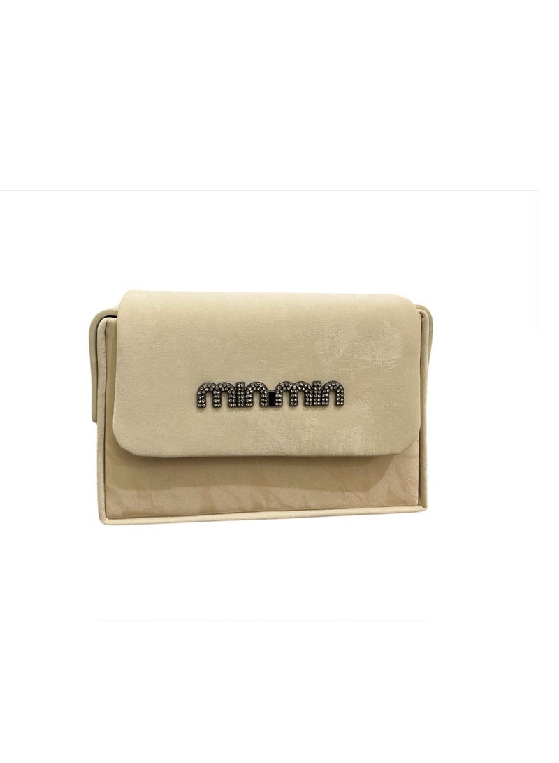 Undefined Light Beige Children's Crossbody Bag With Long Shoulder Strap - Image 1