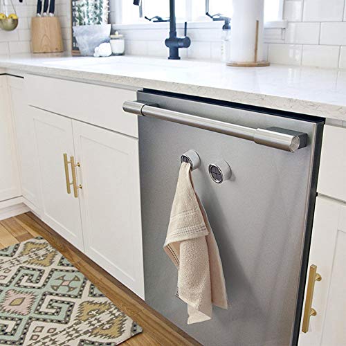 KAIYING Kitchen Towel Hooks Round Self Adhesive Dish Towel Holder Wall Mount Hand Towel Hook Tea Towel Rack Hanger for Cabinet Door (3Pcs_Grey) - Image 4