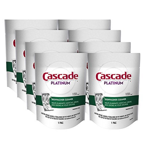 Cascade Platinum Dishwasher Cleaner Pods Fresh Scent, 1 Count (8 Pack) - Image 1