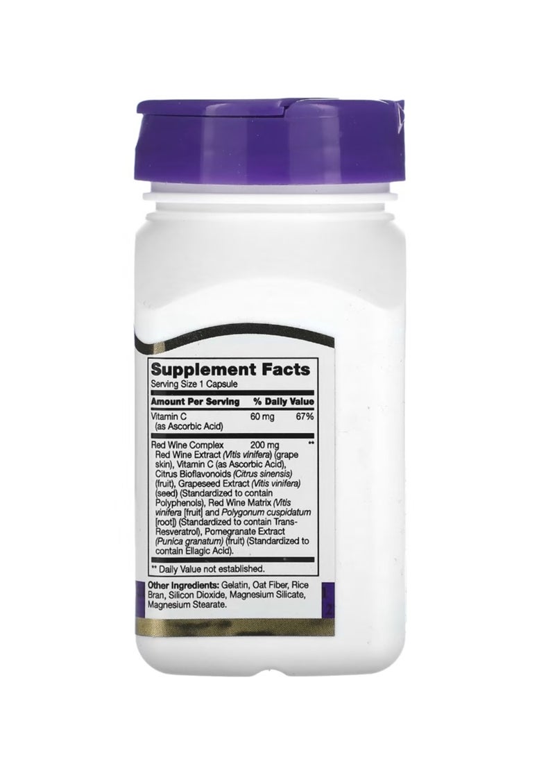 القرن الحادي والعشرون ريسفيراترول، مستخلص النبيذ الأحمر، 90 كبسولة - Image 2