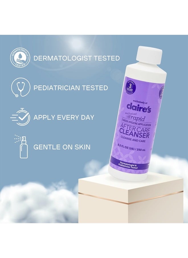 claire's - 8.5 Fl Oz Rapid 3 Week Aftercare Ear Piercing Solution Lotion – Avoid Infections on Pierced Ears, Nose Piercings, and Belly Button Piercings – Ideal Hole Cleaner for Piercings - Image 1