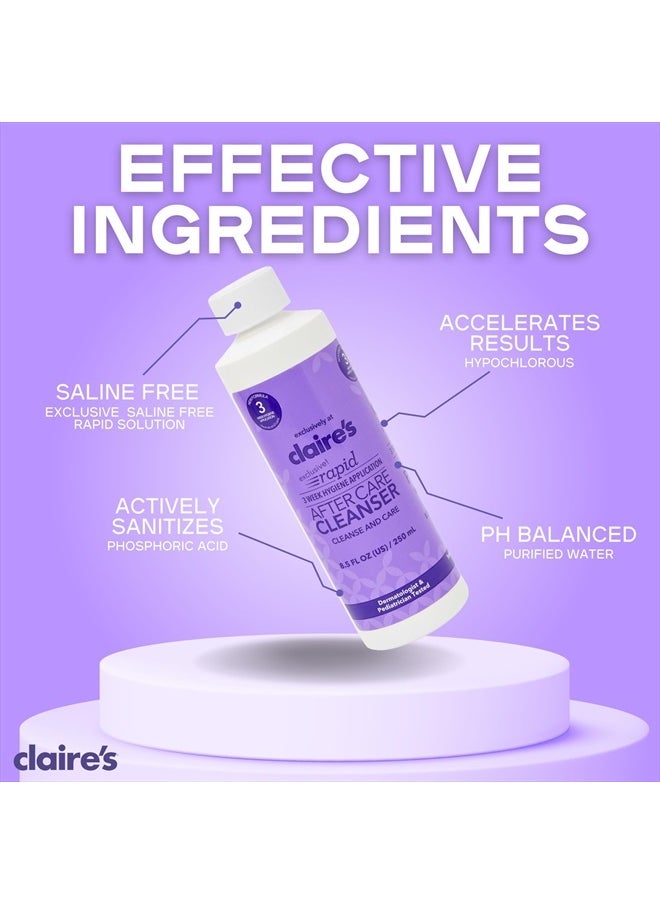 claire's - 8.5 Fl Oz Rapid 3 Week Aftercare Ear Piercing Solution Lotion – Avoid Infections on Pierced Ears, Nose Piercings, and Belly Button Piercings – Ideal Hole Cleaner for Piercings - Image 1
