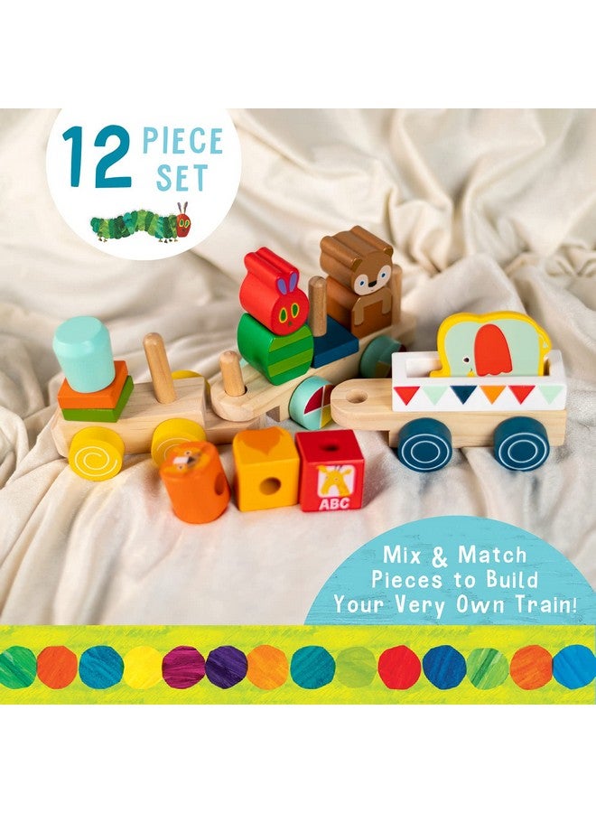 Kids Preferred World Of Eric Carle The Very Hungry Caterpillar Wooden Train Set, 12 Pieces  - Image 3
