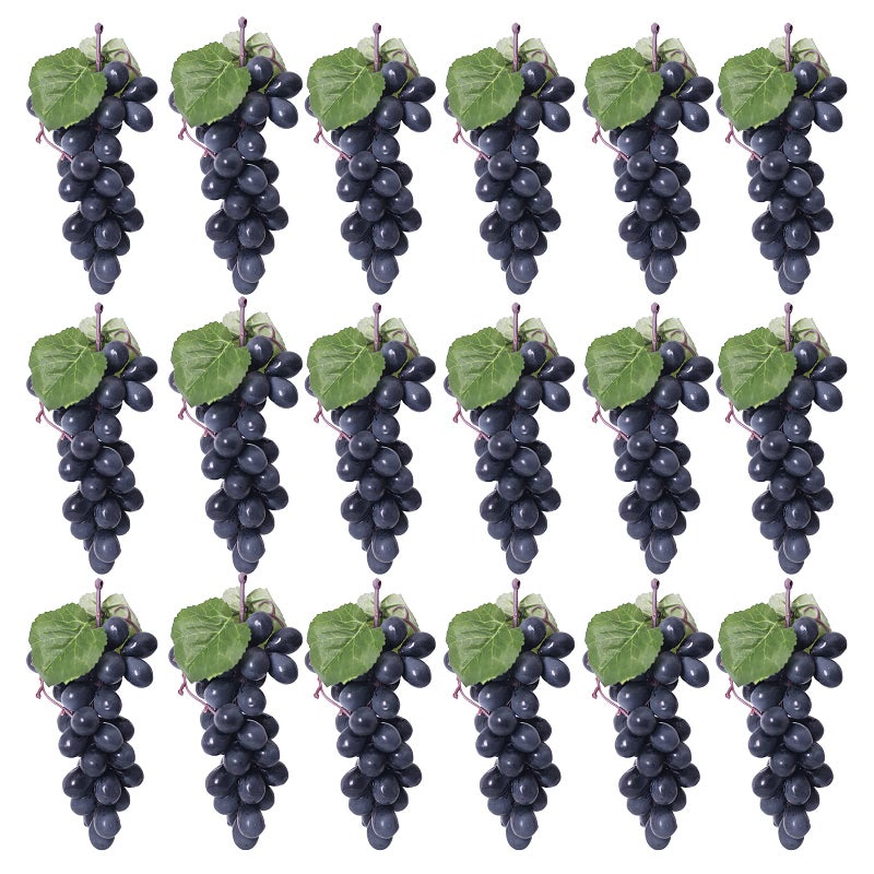 VEOAY 15 Bunches Fake Grapes Rubber Grape Bundles Fake Fruits for Home House Kitchen Party Wedding Photography Decor  Black