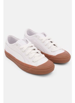 PUMA Kids Girl Capri Leather Lace Up Sports Shoes, White  - Image 1