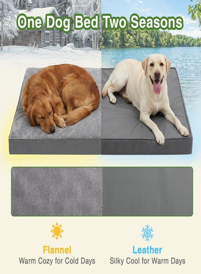 Vonabem Waterproof XXL Dog Beds Large Sized Dog, Outdoor Washable Crate Pad 48 inch, Jumbo XXLarge Foam Pet Bed with Removable Cover Reversible, Durable Anti-Slip Kennel Pad, 47"x29", Gray - Image 3