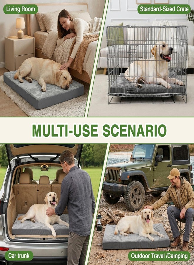 Vonabem Waterproof XXL Dog Beds Large Sized Dog, Outdoor Washable Crate Pad 48 inch, Jumbo XXLarge Foam Pet Bed with Removable Cover Reversible, Durable Anti-Slip Kennel Pad, 47"x29", Gray - Image 4