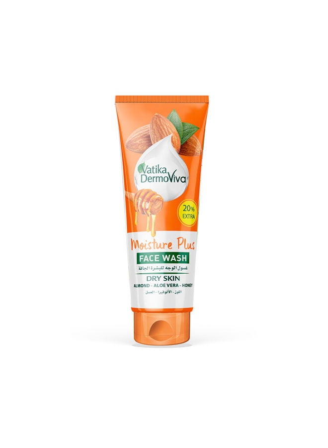 VATIKA Vatika Dermoviva Moisture Plus Facewash  50 ml + 10 | Almond, Aloe Vera & Honey | For Dry Skin  - Image 4