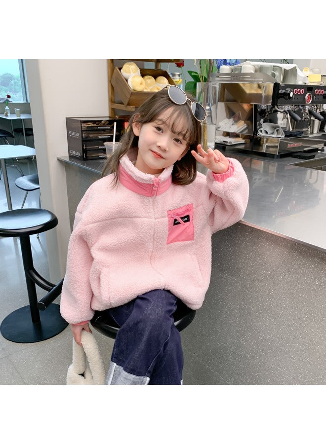 Zuoxi Off-season Sale】girls' Jacket - Spring/autumn Kids' Color-blocking Stand Collar Windproof Coat For Toddler To Big Girls' Casual Wear - Image 5