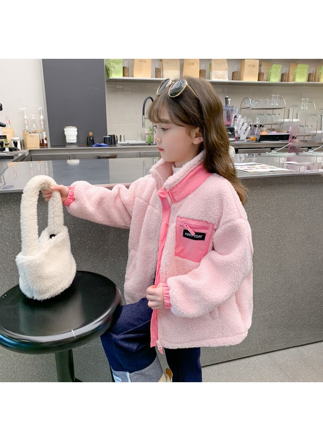 Zuoxi Off-season Sale】girls' Jacket - Spring/autumn Kids' Color-blocking Stand Collar Windproof Coat For Toddler To Big Girls' Casual Wear - Image 4
