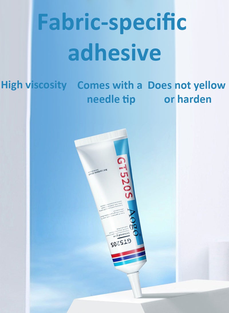 AOGO Universal Glue, Slow Dry Clear Waterproof Leather Repair Glue with Precision Tip for Clothing, Pants, Seats, Bags 60ml  - Image 2