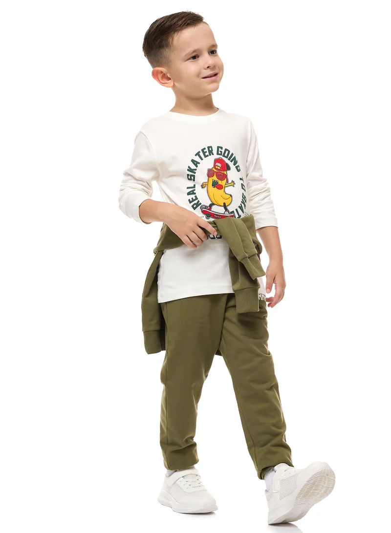victor and jane Boys'  Off white Long Tee (2 - 8yrs)