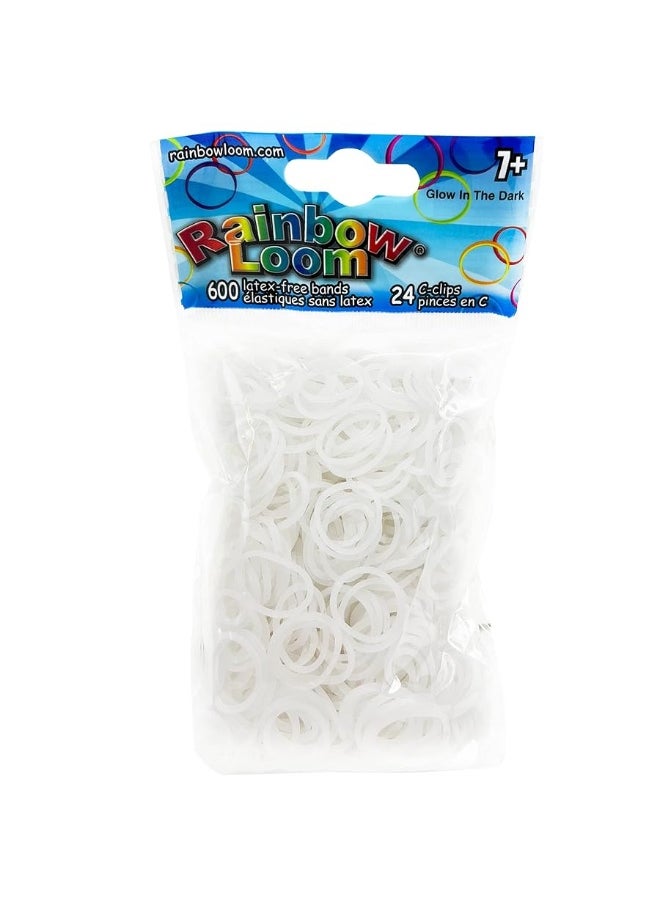 Rainbow Loom Rainbow LoomÂ® Glow in The Dark Collection: White Rubber Bands with 24 C-Clips (600 Count)  - Image 4