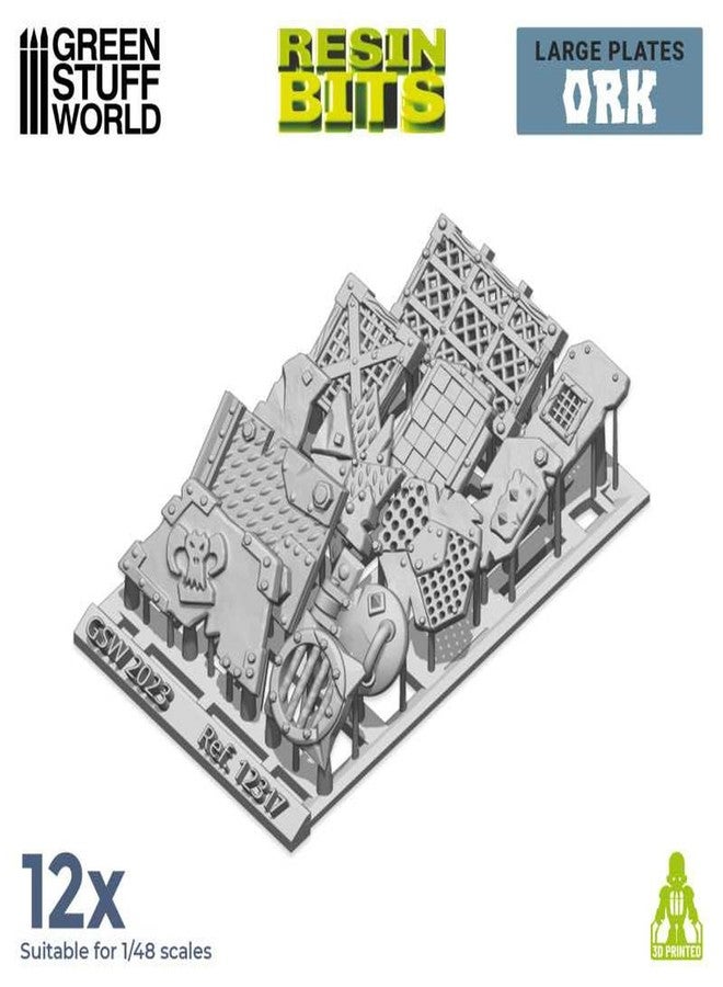 Green Stuff World for Models and Miniatures 3D-Printed Large Ork Plates 12317 - Image 3