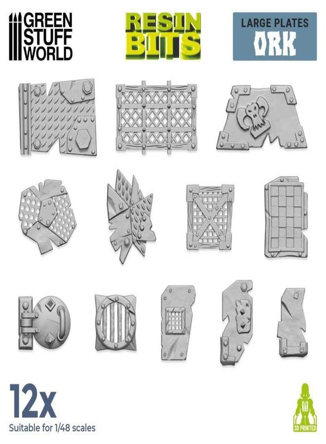Green Stuff World for Models and Miniatures 3D-Printed Large Ork Plates 12317 - Image 5