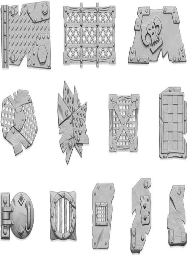 Green Stuff World for Models and Miniatures 3D-Printed Large Ork Plates 12317 - Image 1
