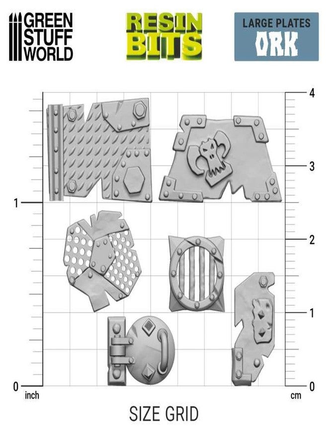 Green Stuff World for Models and Miniatures 3D-Printed Large Ork Plates 12317 - Image 4