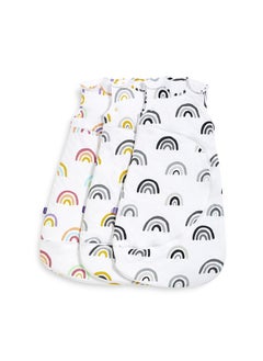 Snuz Pouch Sleeping Bag For Infant And Baby 2.5 Tog Clever Nappy Change Zip Material 100% Cotton For Temperatures Within 16 - 20 Celsius Suitable From 0 - 6Months Max.Length 68 Cm - Mustard Rainbow  - Image 4
