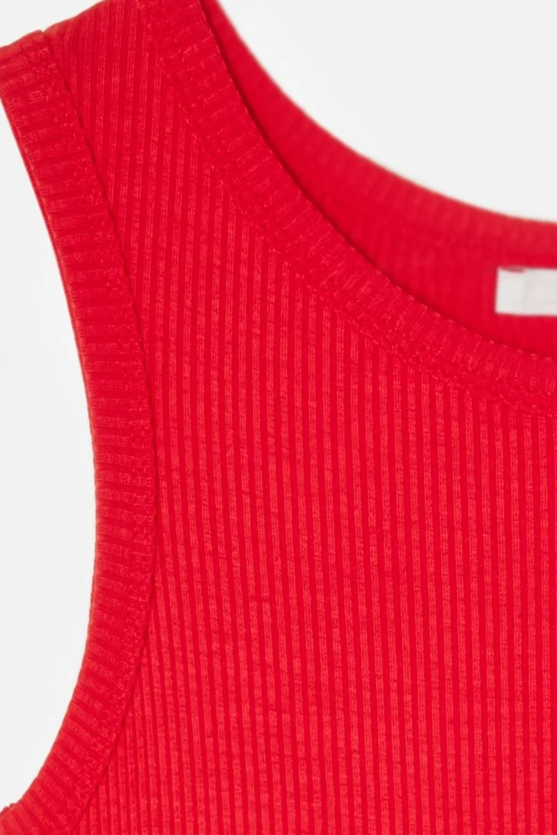 Dilvin Red DILVIN Ribbed Sleeveless Bodycon Maxi Dress for Women | Best Price UAE