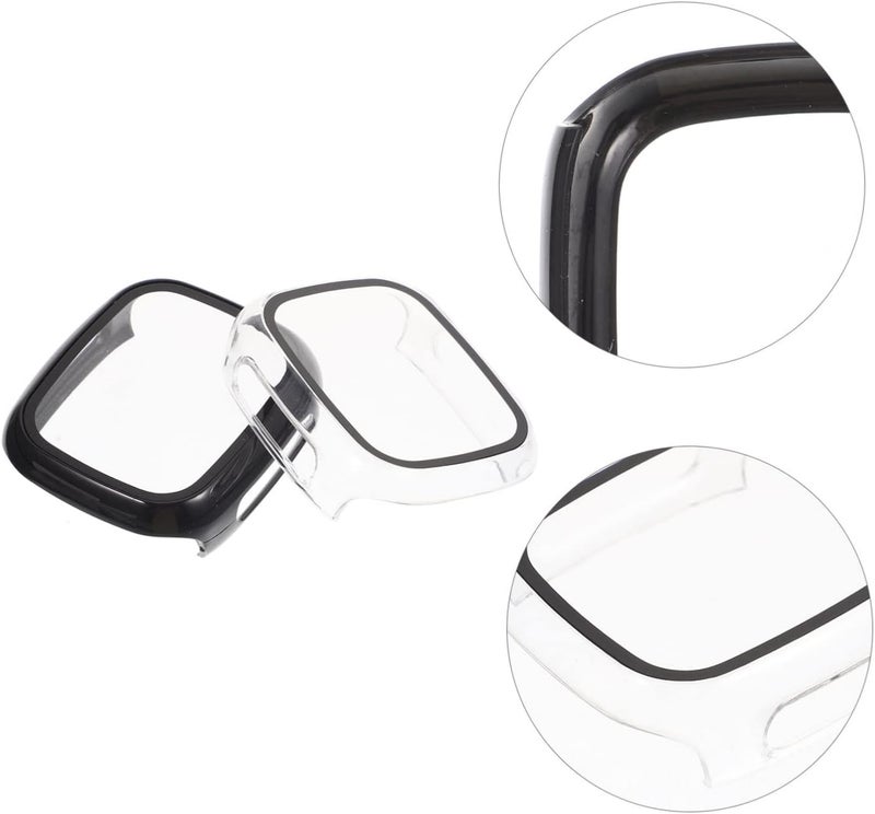 DOITOOL 2Pcs Watch Cover Protective Case for Play Durable PC Tempered Screen Protector Easy Installation Full Edge Coverage Options - Image 5