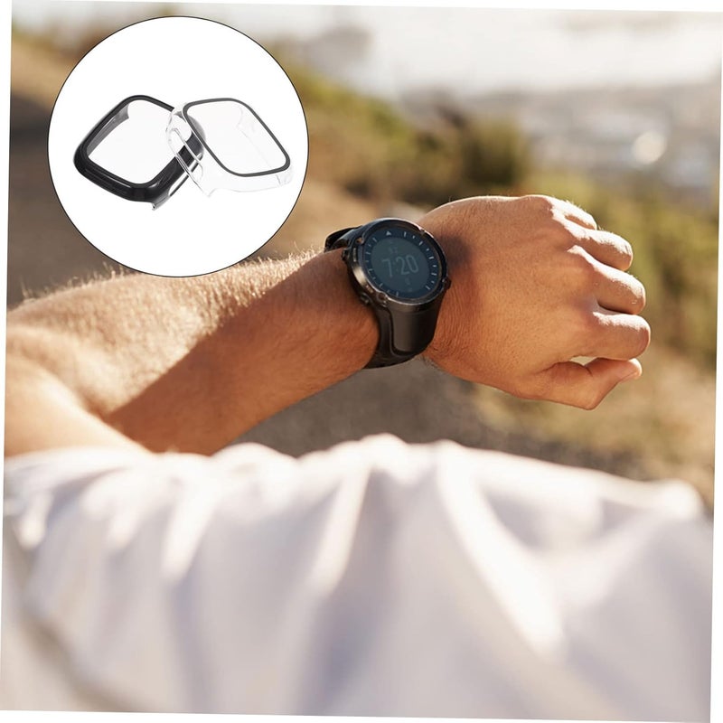 DOITOOL 2Pcs Watch Cover Protective Case for Play Durable PC Tempered Screen Protector Easy Installation Full Edge Coverage Options - Image 4