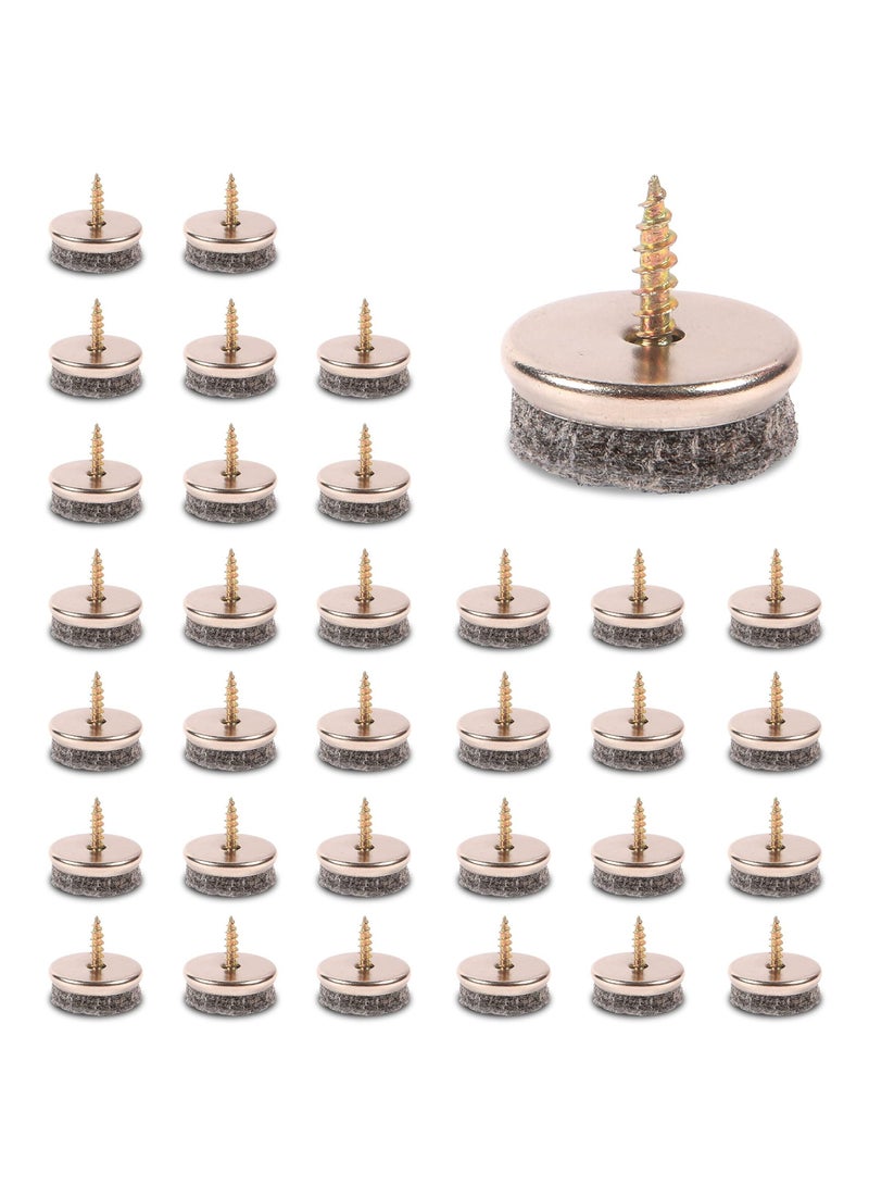 Captaintech Furniture Felt Pads 22MM Diameter Felt Pads for Furniture Feet 5MM Thick Chair Leg Floor Protectors Furniture Pads with Easy Screw Installation are Ideal Floor Protector Pads - Image 1